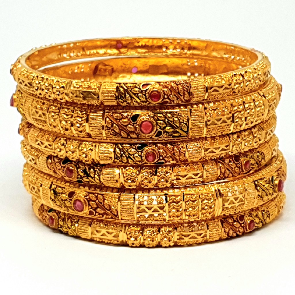One gram gold forming kada bangles mga - bge0136