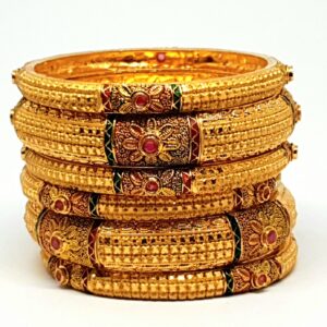 One gram gold forming kolkati bangles mga - bge0135