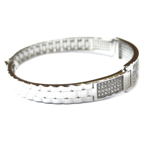 925 sterling silver gents om kada bracelet mga - brs0384 - Image 2