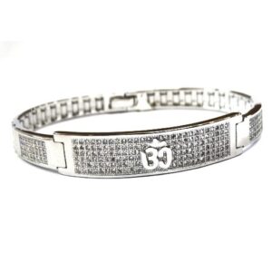 925 sterling silver gents om kada bracelet mga - brs0384