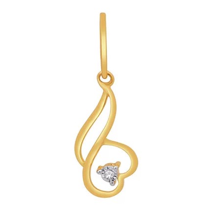 18k gold real diamond fancy pendant mga - rp0037