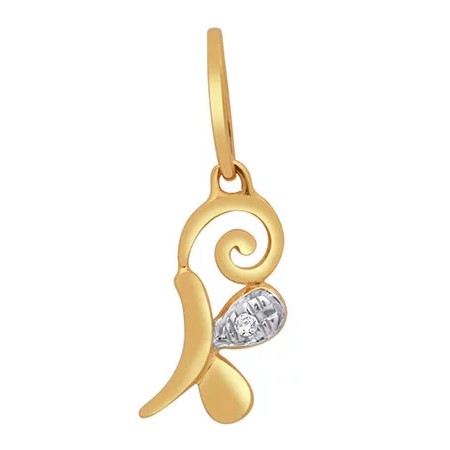 18k gold real diamond fancy pendant mga - rp0036