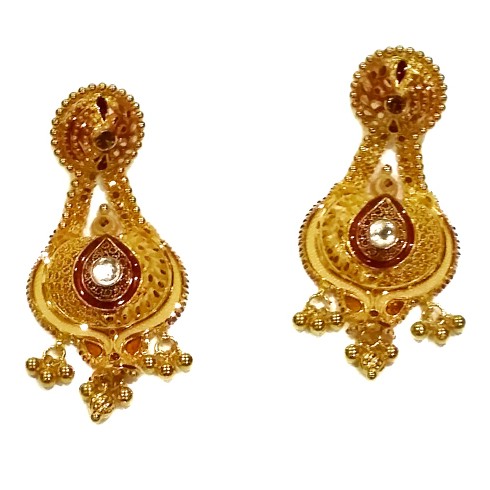 22k gold kulkatti half necklace set mga - gn0049 - Image 3