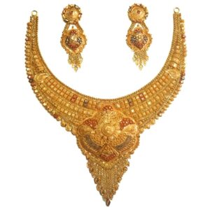22k gold kulkatti half necklace set mga - gn0036