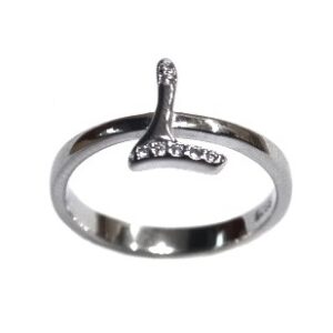 925 Sterling Silver Alphabet (Letter L) Ring MGA - LRS1551