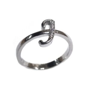 925 Sterling Silver Alphabet (Letter J) Ring MGA - LRS1550