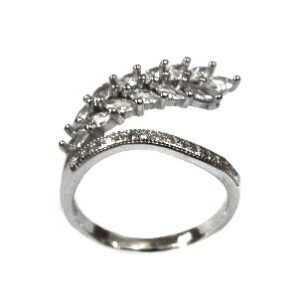 925 Sterling Silver Fancy Petals Shape Ring MGA - LRS1553