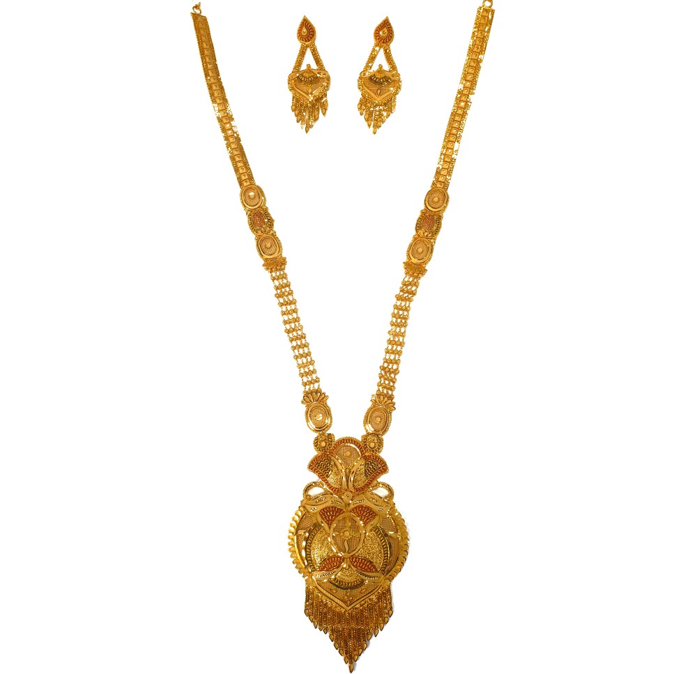 One gram gold forming necklace set mga - gfn0028