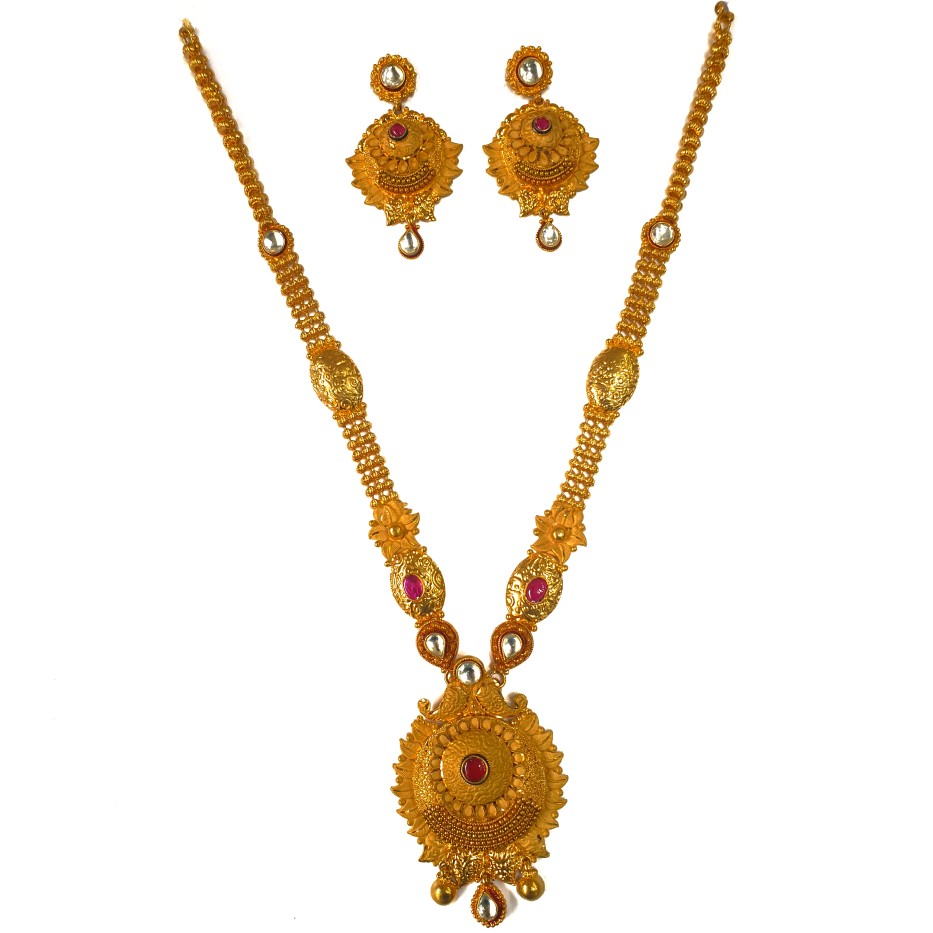 One gram gold forming necklace set mga - gfn0025