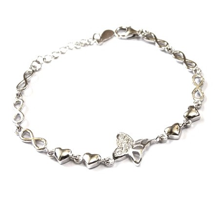 925 Sterling Silver Butterfly Bracelet MGA - BRS0415