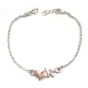 925 Sterling Silver Heart Shape Bracelet MGA - BRS0300