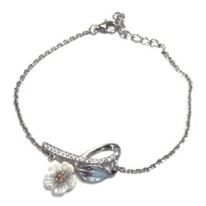 925 Sterling Silver Flower Shake Bracelet MGA - BRS0380