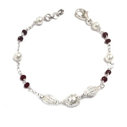 925 sterling silver pearl bracelet mga - brs0055