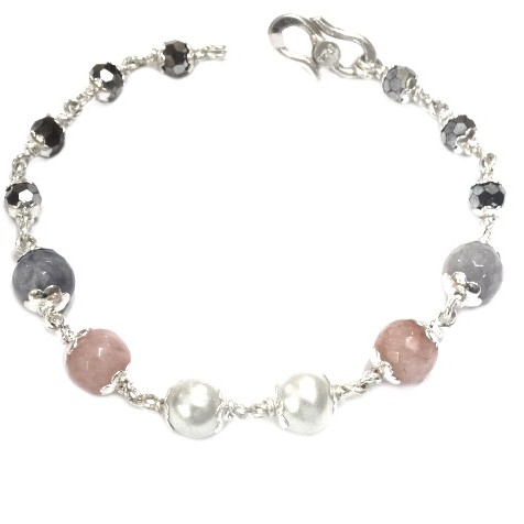 925 sterling silver pearl bracelet mga - brs0036