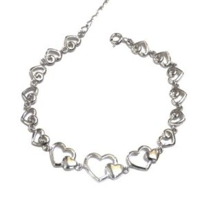 925 sterling silver heart bracelet mga - brs0312