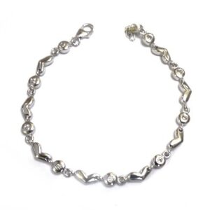 925 sterling silver heart shape bracelet mga - brs0391