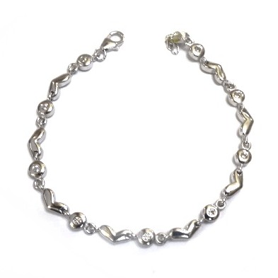 925 sterling silver heart shape bracelet mga - brs0391