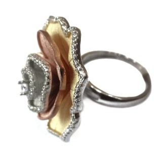 925 Sterling Silver Flower Shape Ring MGA - SR0075 - Image 2