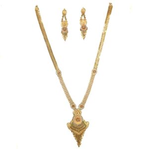 1 gram gold forming necklace set mga - gf0014