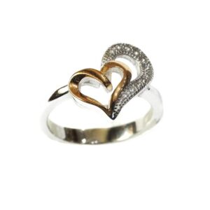 925 sterling silver heart shape ring mga - sr007