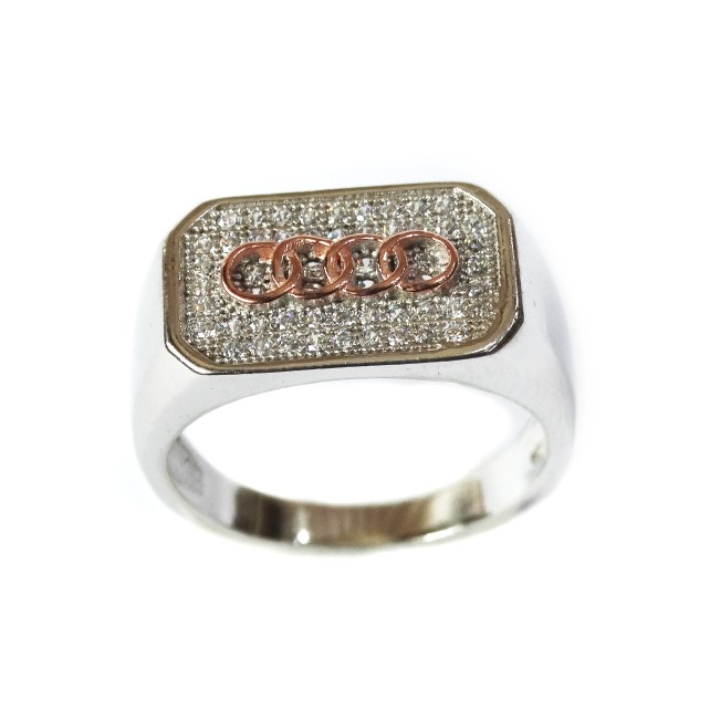 925 Sterling Silver Audi Ring MGA - SR004