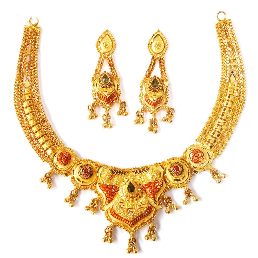 1 gram gold forming necklace set mga - gfn001