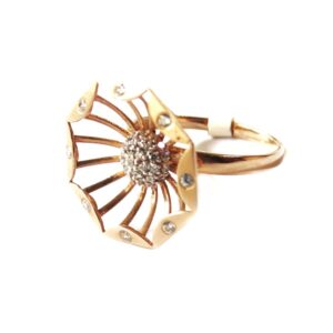 18k rose gold flower shape ring mga - rgr0041