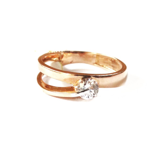 18k rose gold soliter diamond ring mga - rgr0028 - Image 2