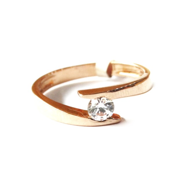 18k rose gold soliter diamond ring mga - rgr0024