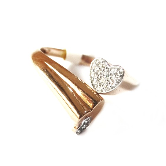 18k rose gold heart shape ring mga - rgr0023 - Image 2