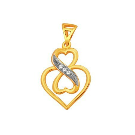 18k gold real diamond pendant mga - rp0027