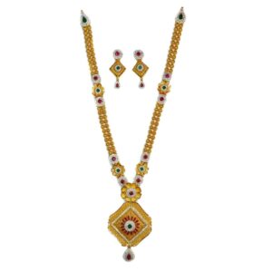 916 gold antique necklace set mga - gn027