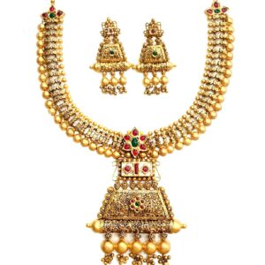 916 gold antique necklace set mga - gn014