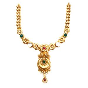 916 gold antique necklace set mga - gn009
