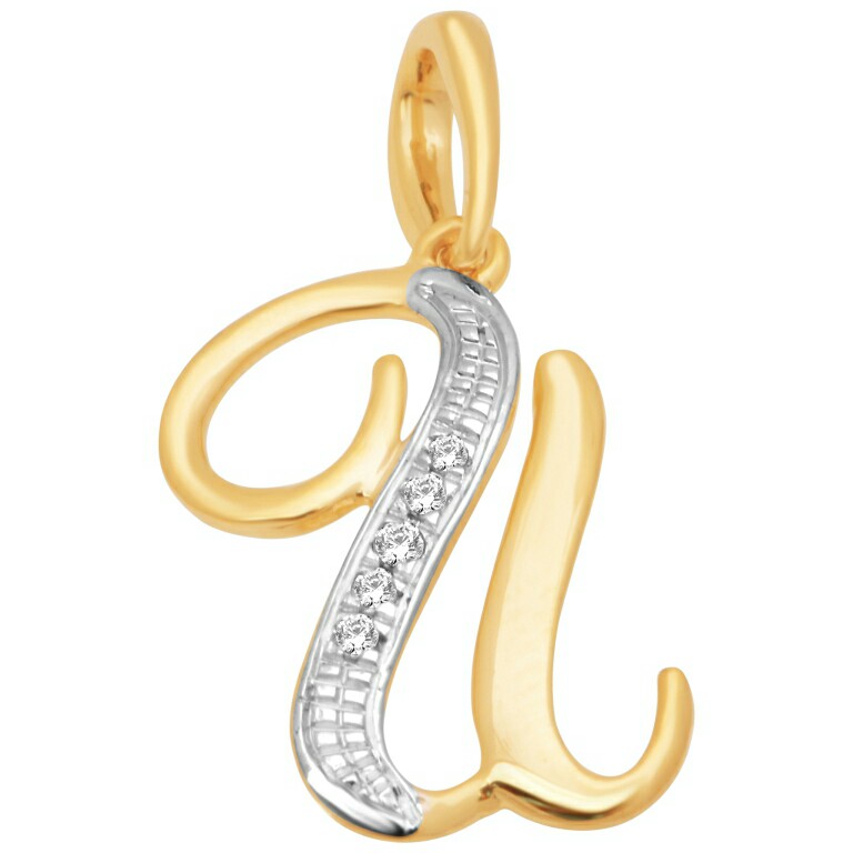 18k gold real diamond pendant mga - rp0021