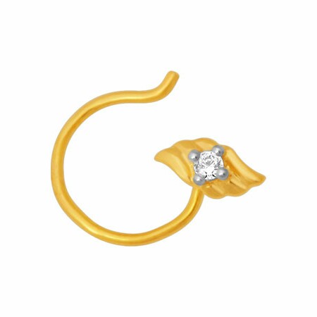 18k gold real diamond nosepin mga - rn0011