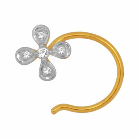 18k gold real diamond nosepin mga - rn0010