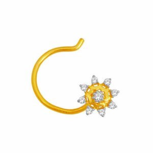 18k gold real diamond nosepin mga - rn008