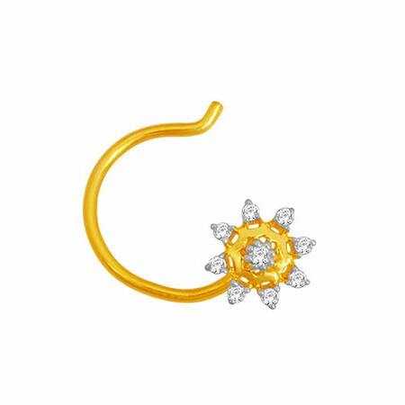 18k gold real diamond nosepin mga - rn008