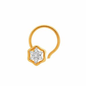 18k gold real diamond nosepin mga - rn006