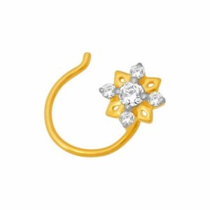 18k gold real diamond nosepin mga - rn005