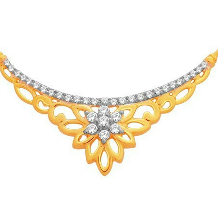 18k gold real diamond mangalsutra mga - rms0013