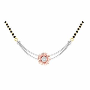 18k white gold rose gold real diamond mangalsutra mga - rms006