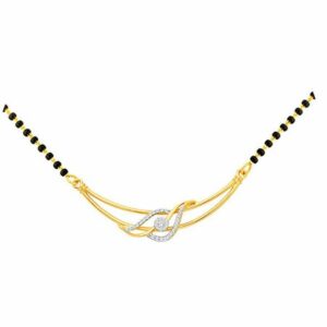 18k gold real diamond mangalsutra mga - rms004