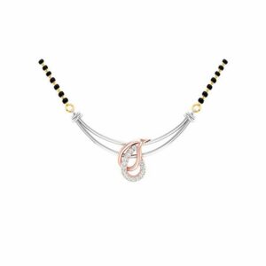 18k white gold rose gold real diamond mangalsutra mga - rms002