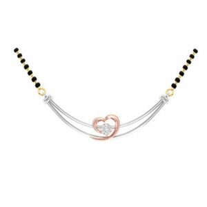 18k white gold rose gold real diamond mangalsutra mga - rms001