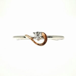 18k white gold rose gold real diamond ring mga - rdr0027