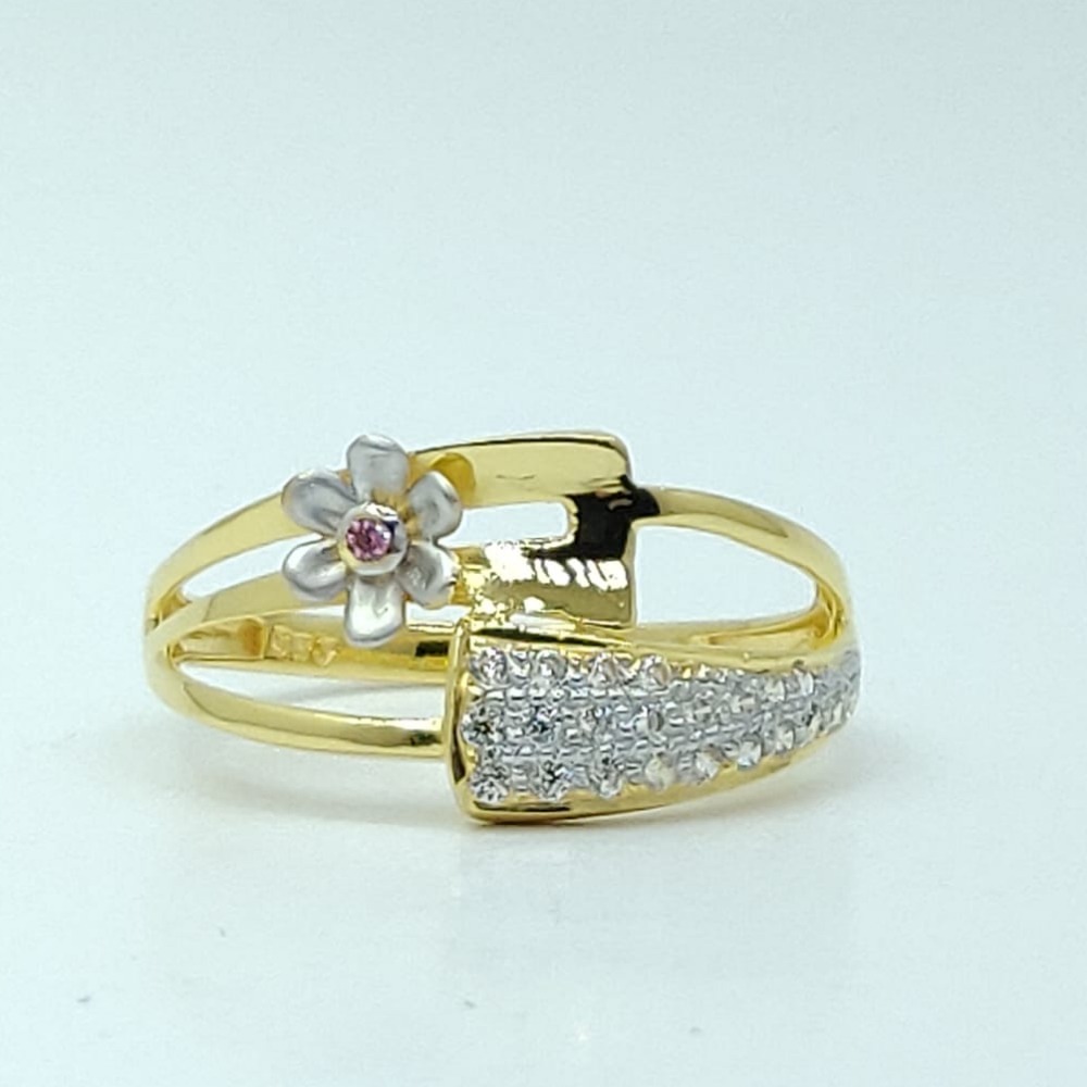 22kt gold diamond  flower ring lmj-r008