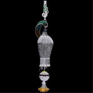 Silver antique minakari peacock style