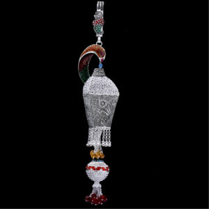 Silver antique minakari peacock style